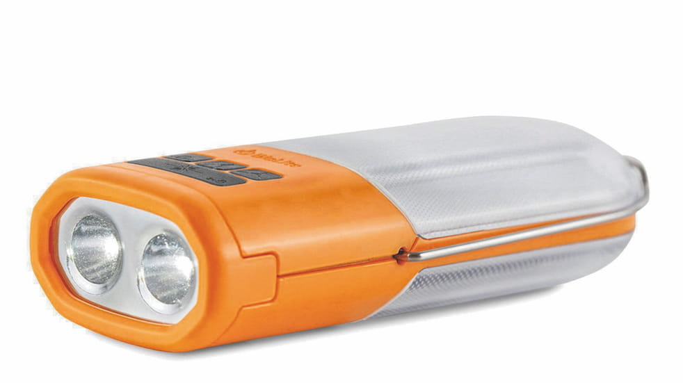 The Biolite Powerlight works as a lantern, emitting a warmer, softer light, or as a powerful hand-held torch